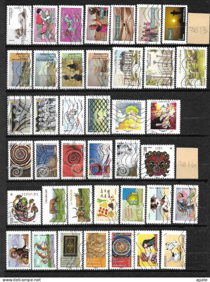 Lot De 40 Timbres 2013 - 2014 Oblitéré - Used Stamps