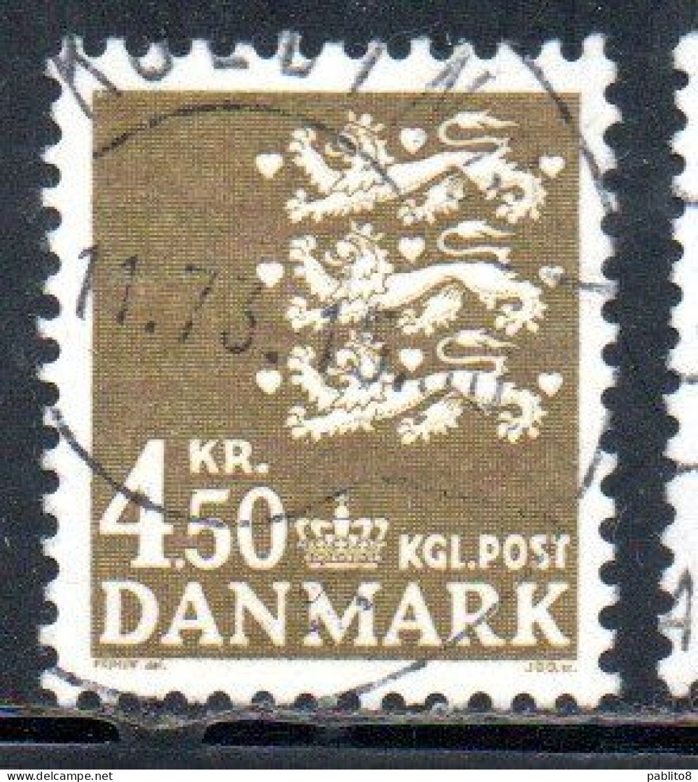 DANEMARK DANMARK DENMARK DANIMARCA 1972 1978 SMALL STATE SEAL 4.50k USED USATO OBLITERE' - Gebraucht