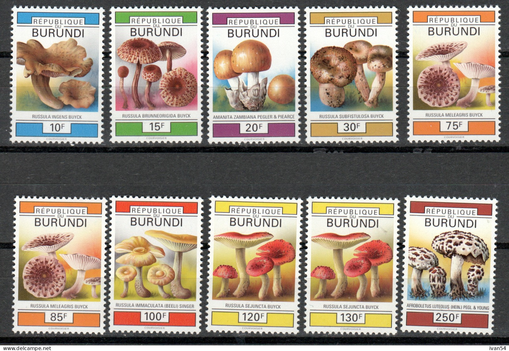 BURUNDI 994-1003  ** MNH – Champignons – Mushrooms – Paddenstoelen 1992 - Neufs