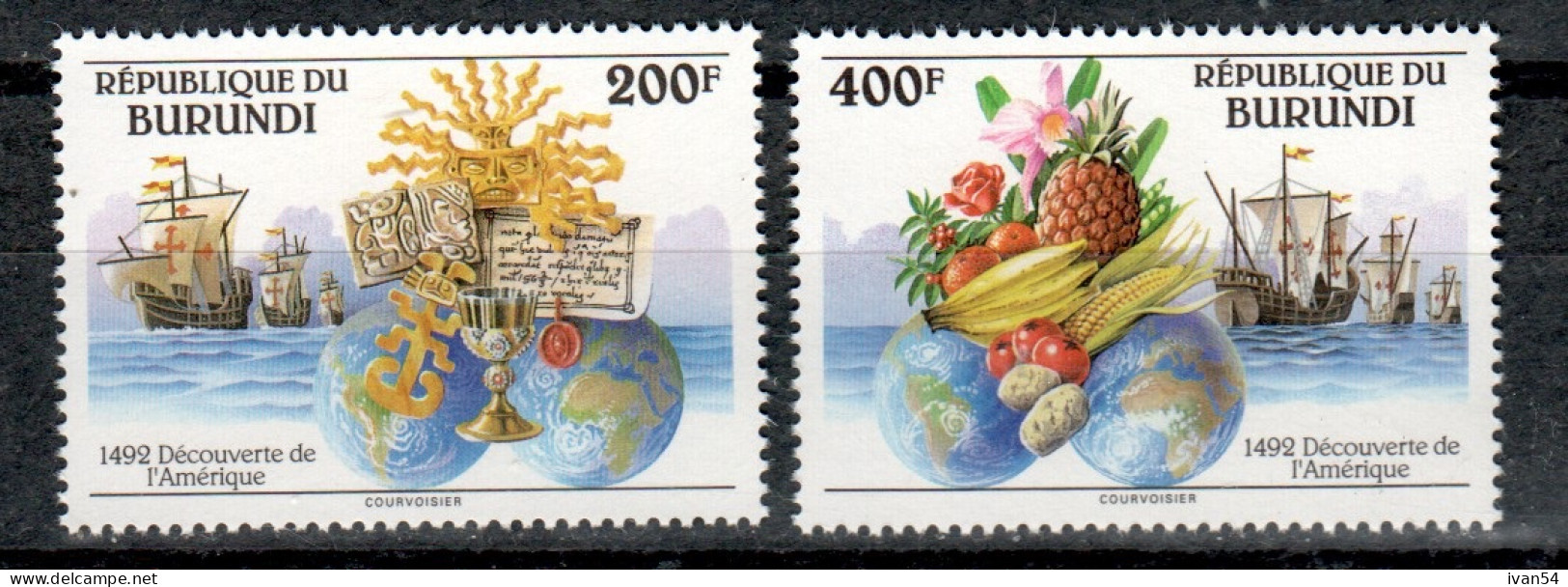 BURUNDI 1010-11  ** MNH – COLOMBUS - Unused Stamps