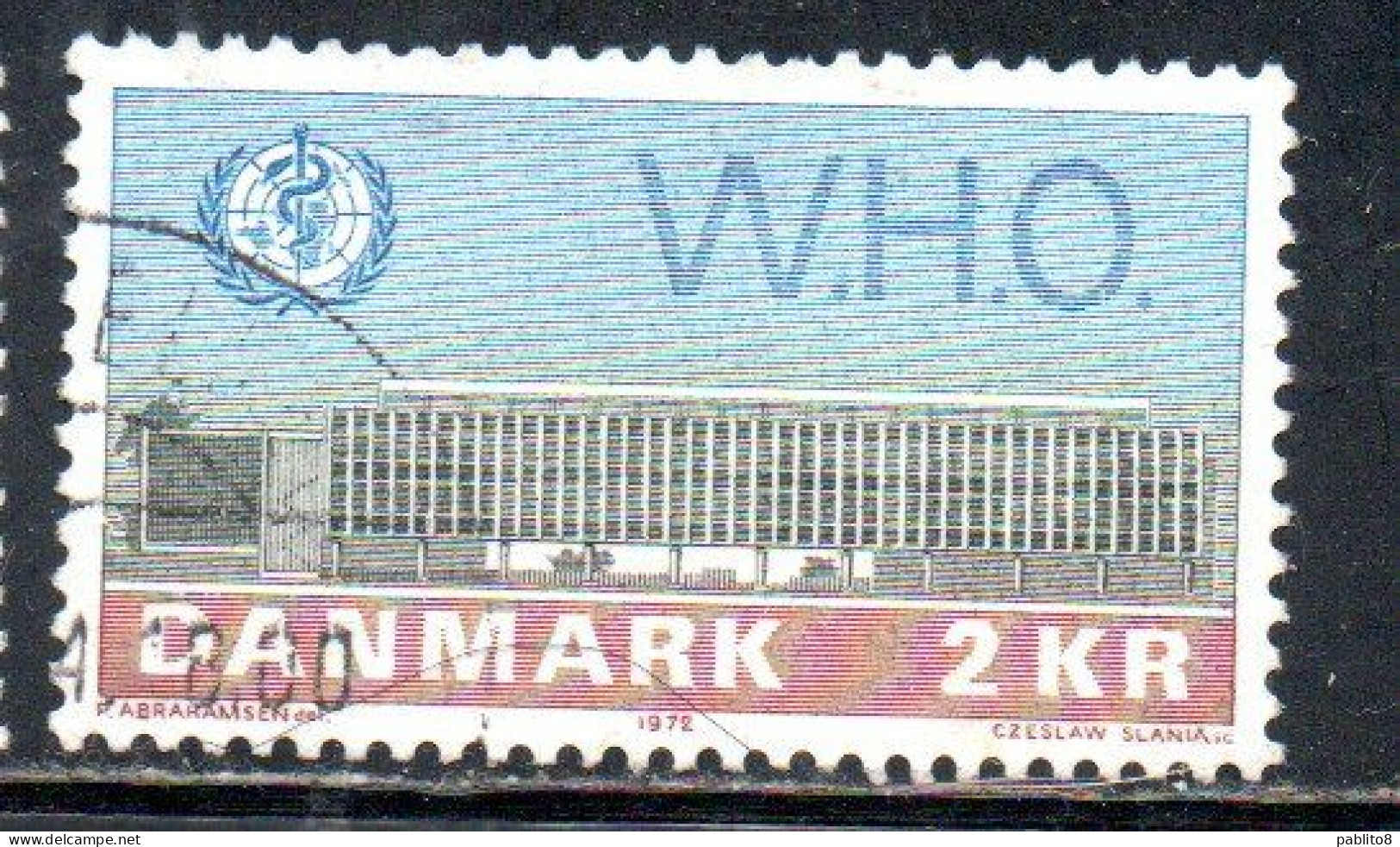 DANEMARK DANMARK DENMARK DANIMARCA 1972 WHO BUILDING OMS COPENHAGEN 2k USED USATO OBLITERE' - Used Stamps