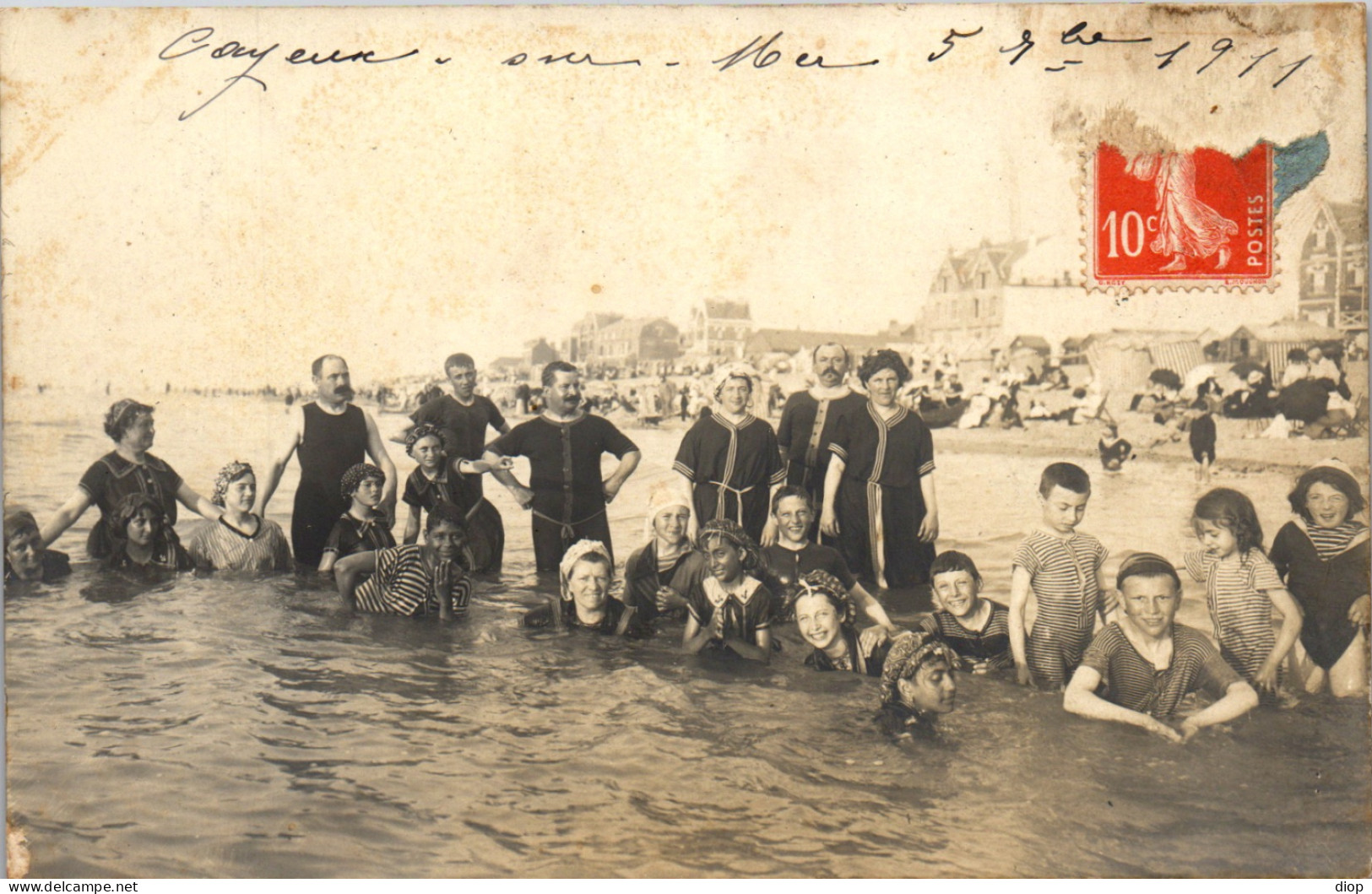 CP Carte Photo D&#039;&eacute;poque Photographie Vintage Plage Maillot De Bain Cayeux Sur Me - Couples