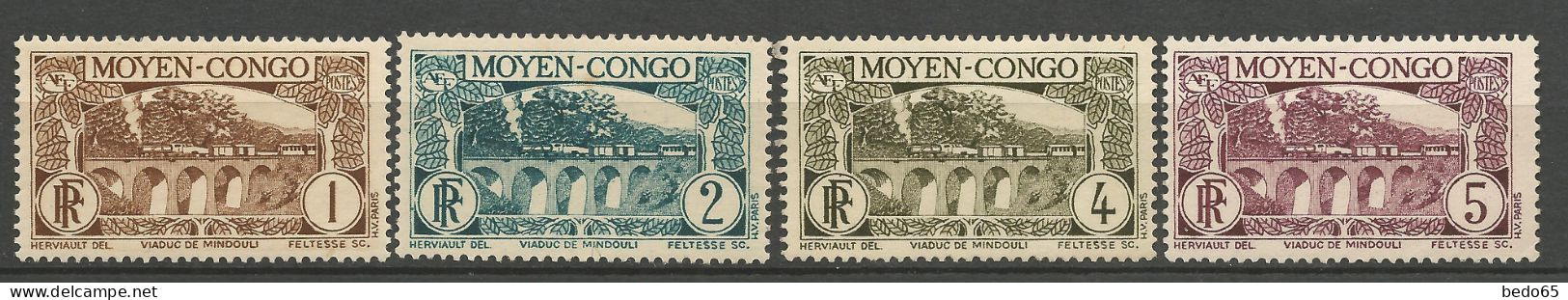 CONGO N° 113 / 114 / 115 / 116 NEUF* TRACE DE CHARNIERE  / Hinge / MH - Unused Stamps