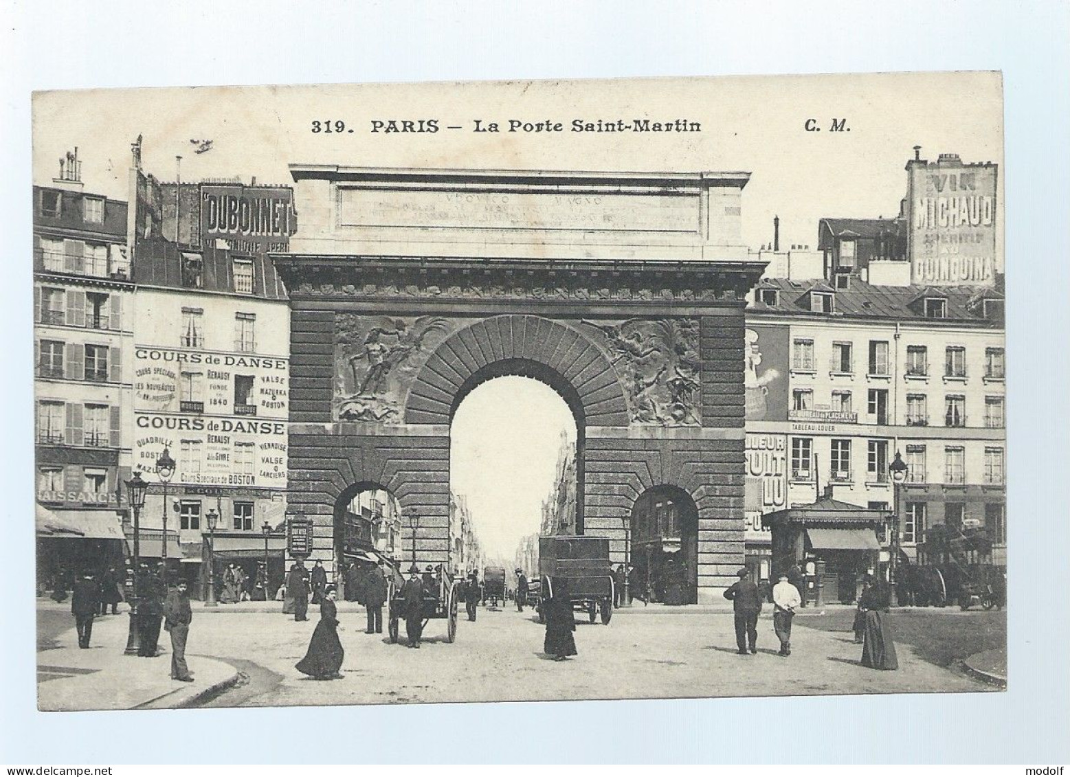 CPA - 75 - Paris - La Porte Saint-Martin - Animée - Circulée En 1907 - Other Monuments