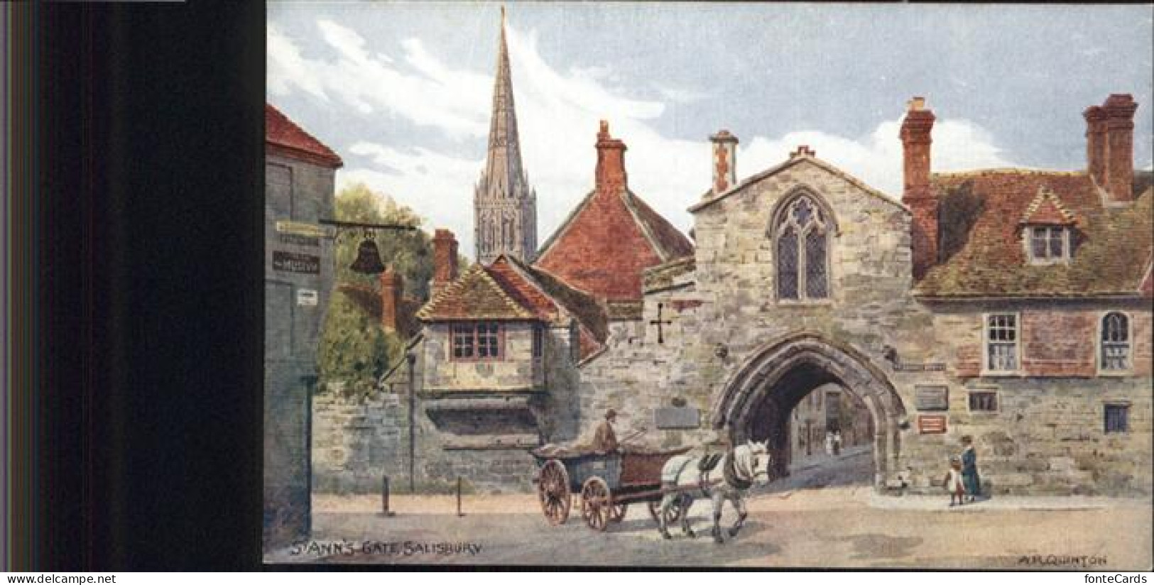 11036412 Salisbury_Wiltshire S&# Ann&# S Gate Pferd Kutsche A. R. Quinton Kuenst - Autres & Non Classés