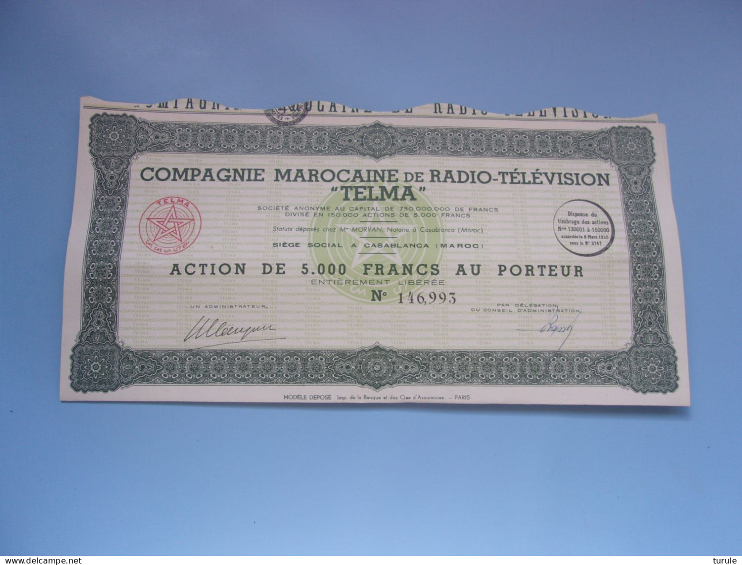 TELMA Compagnie Marocaine De Radio Télévision - Autres & Non Classés