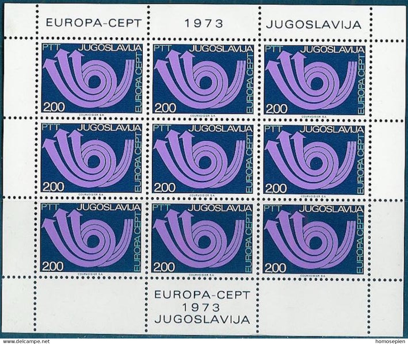 Europa CEPT 1973 Yougoslavie - Jugoslawien - Yugoslavia Y&T N°F1390 à F1391 - Michel N°KB1507 à KB1508 *** - 1973