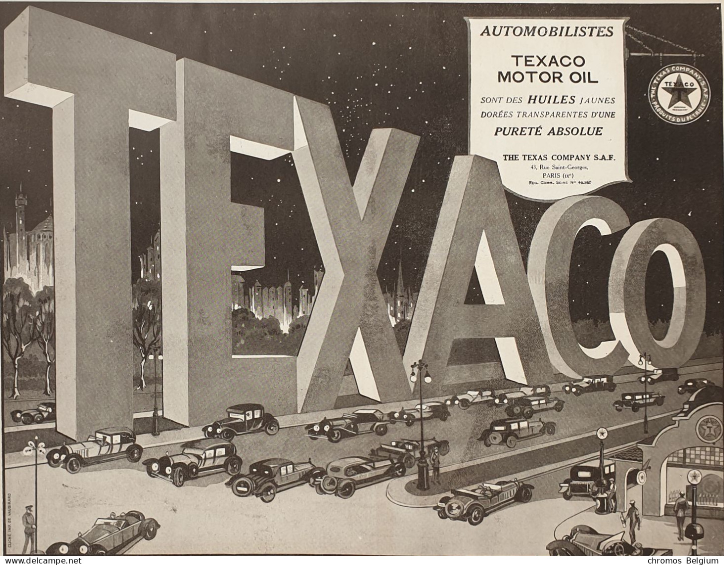 Vintage Reclame Advertentie TEXACO  Affiche Publicitaire  1923 - Publicités