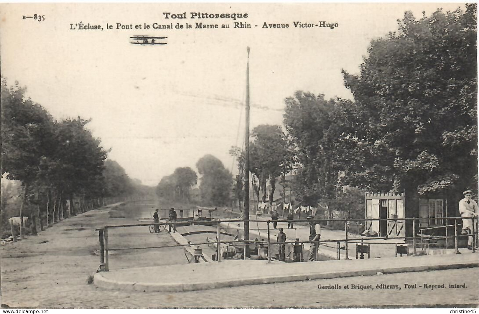 PENICHE           L ' ECLUSE   LE PONT ET LE CANAL DE LA MARNE - Hausboote