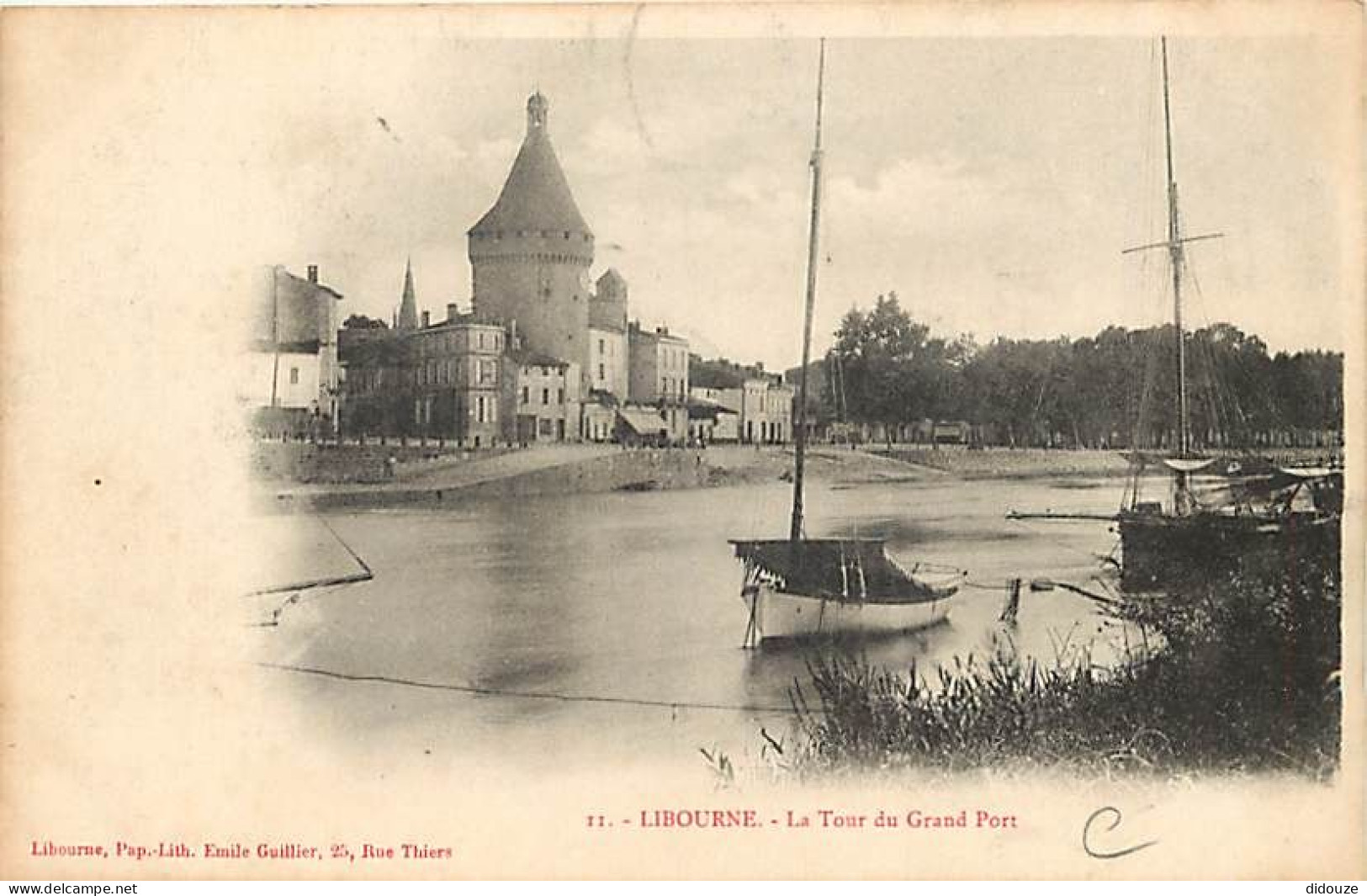 33 - Libourne - La Tour Du Grand Port - Oblitération Ronde De 1908 - CPA - Voir Scans Recto-Verso - Libourne