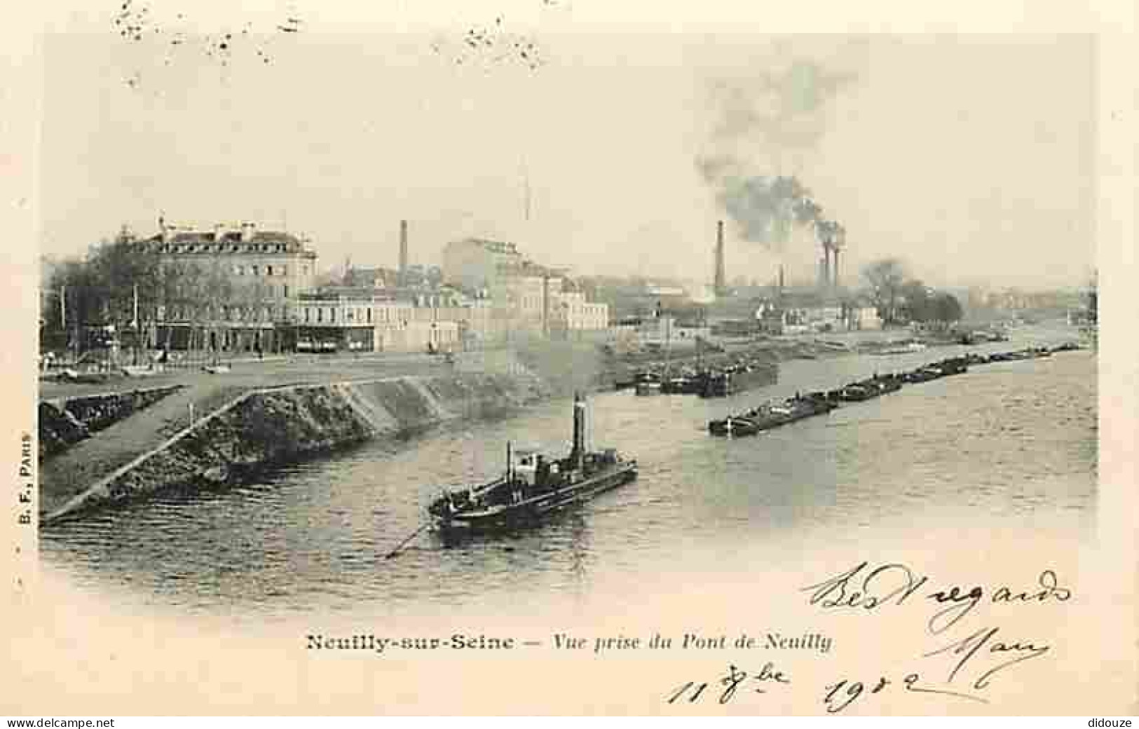 92 - Neuilly Sur Seine - Vue Prise Du Pont De Neuilly - Bateaux - Précurseur - CPA - Voir Scans Recto-Verso - Neuilly Sur Seine