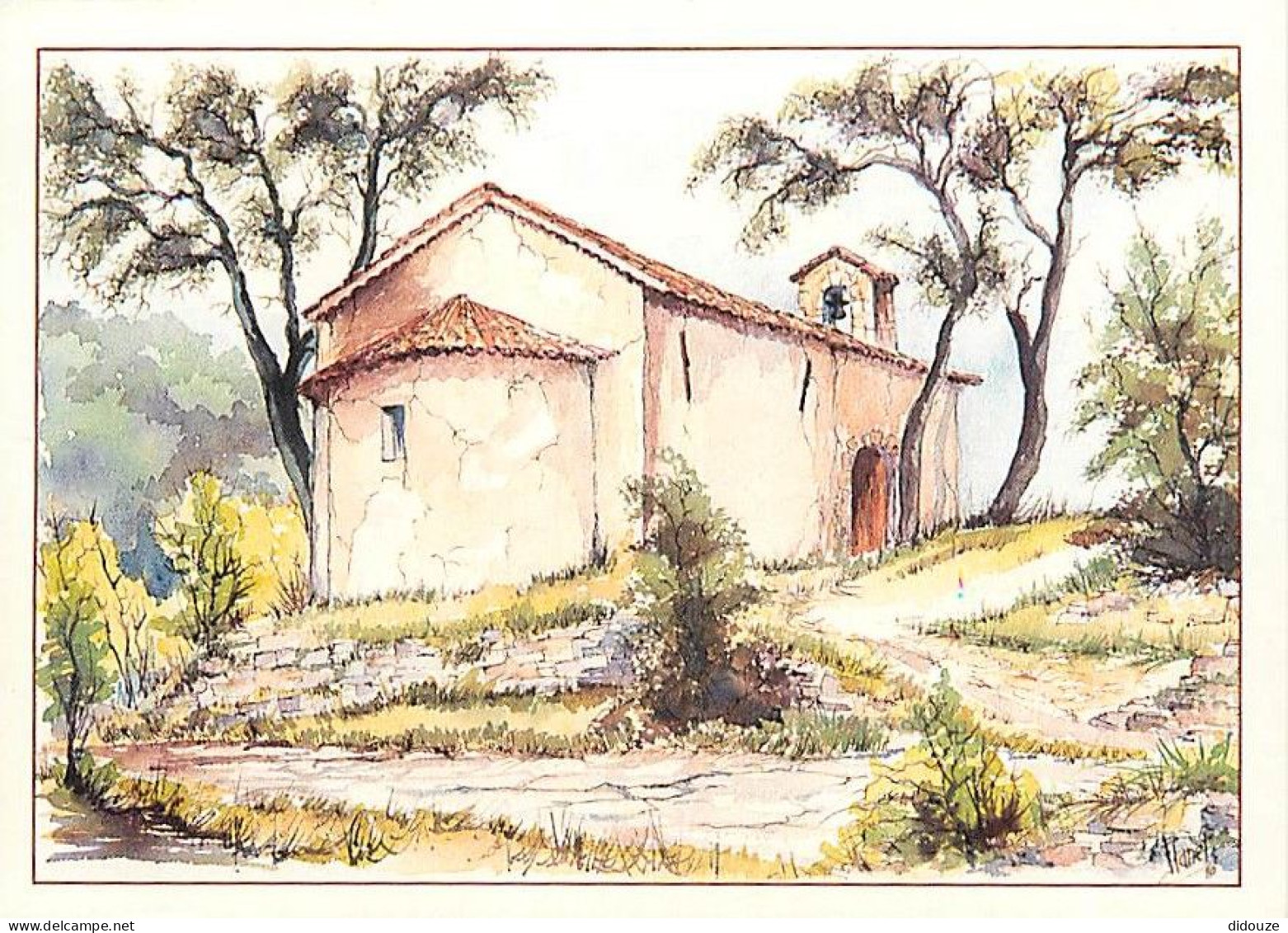 Art - Peinture - J Flanet - Aquarelles - Couleurs De Provence - Chapelle - CPM - Carte Neuve - Voir Scans Recto-Verso - Paintings