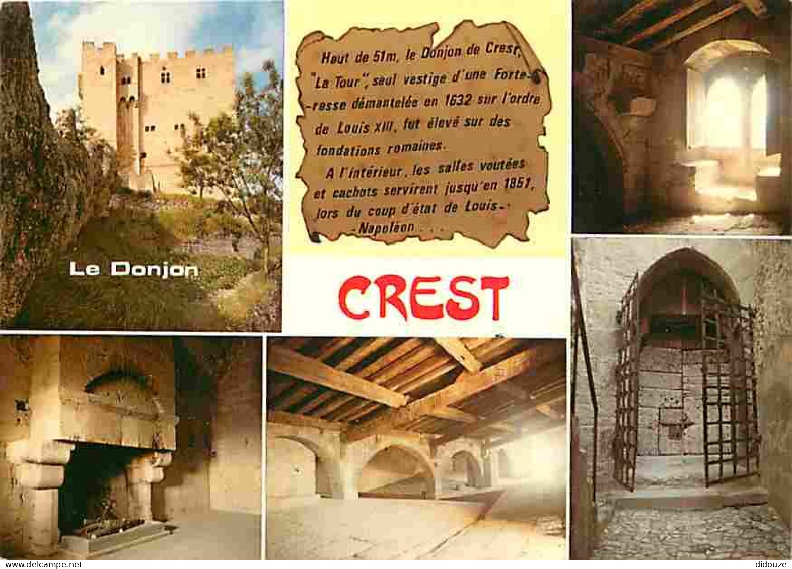 26 - Crest - Le Donjon - Multivues - Vieilles Pierres - Flamme Postale De Vernoux En Vivarais - CPM - Voir Scans Recto-V - Crest