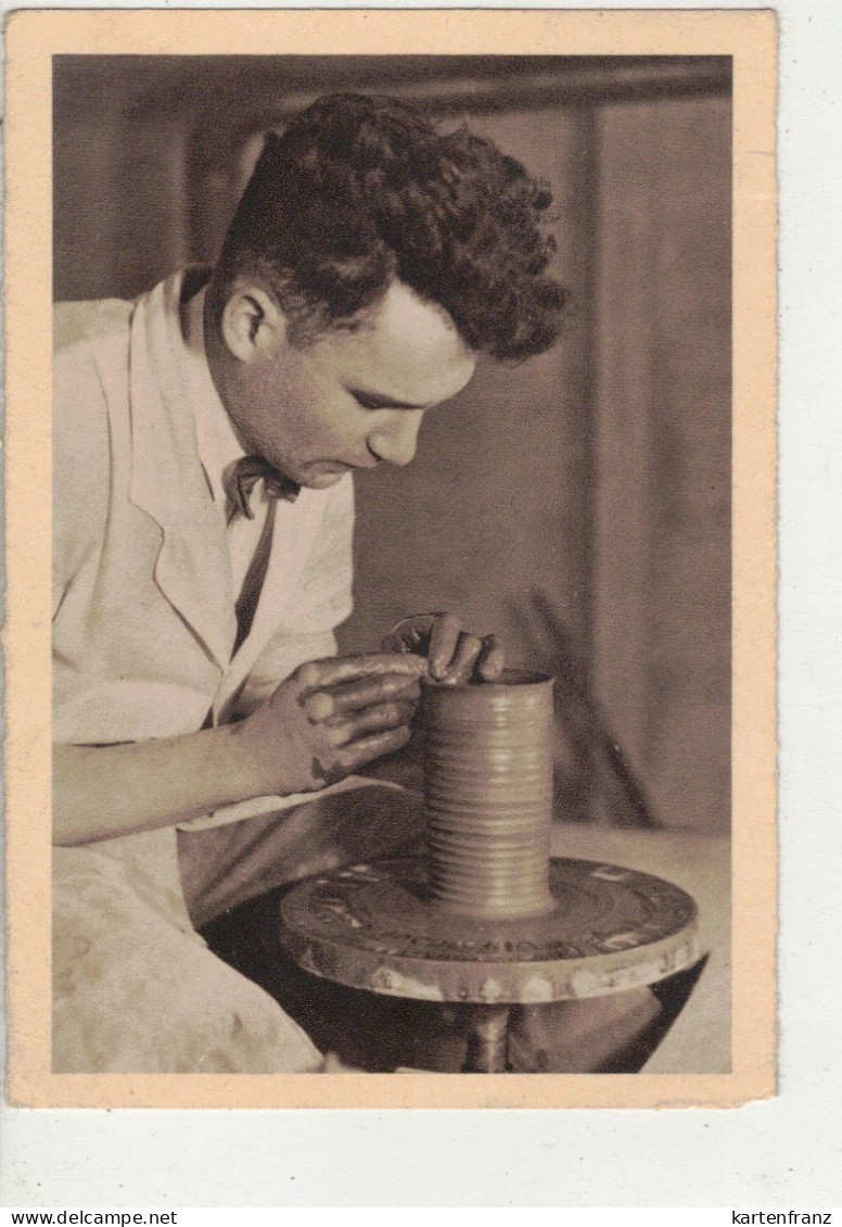 Bildpostkarte Ganzsache Postkarte WHW DR 1933 / 1934 Gemälde - Töpfermeister Aus Velten - O - Autres & Non Classés