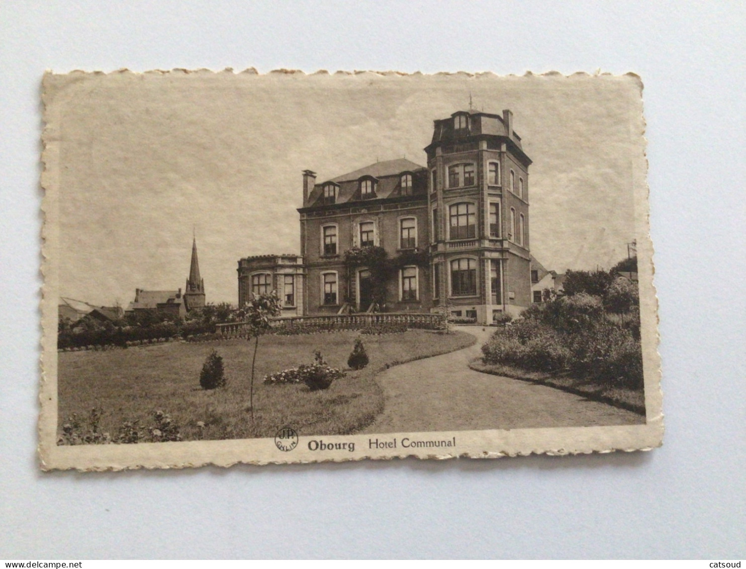 Carte Postale Ancienne Obourg Hotel Communal - Mons