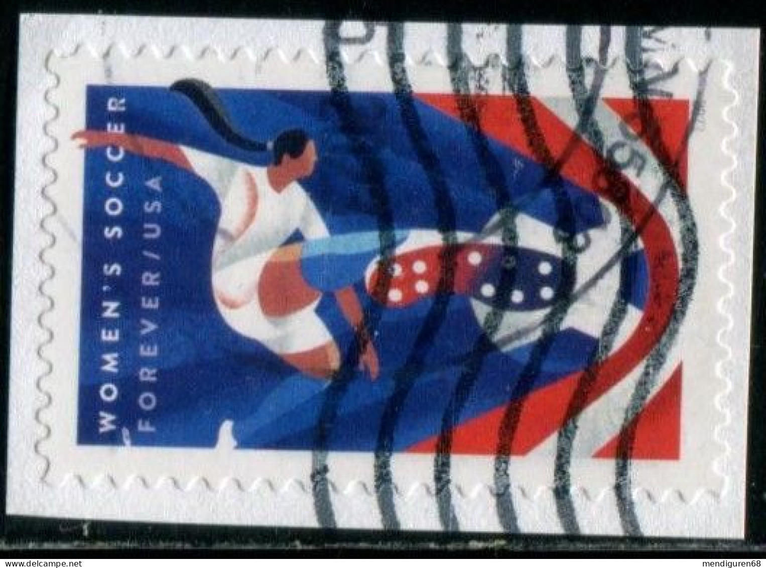VEREINIGTE STAATEN ETATS UNIS USA 2023 WOMEN'S SOCCER SA F USED ON PAPER SN 5754 - Used Stamps