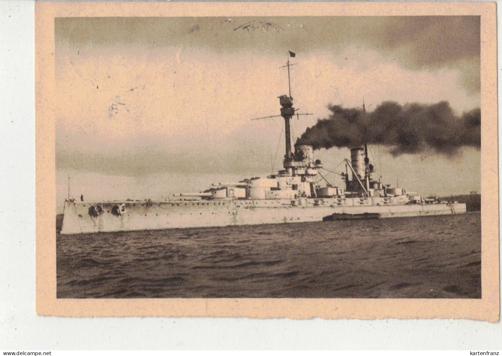 Bildpostkarte Ganzsache Postkarte WHW DR 1933 / 1934 Unsere Marine - Linienschiff SMS " König " - O - Andere & Zonder Classificatie