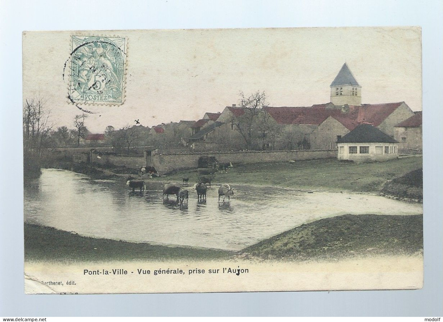 CPA - 52 - Pont-la-Ville - Vue Générale, Prise Sur L'Aujon - Circulée - Sonstige & Ohne Zuordnung