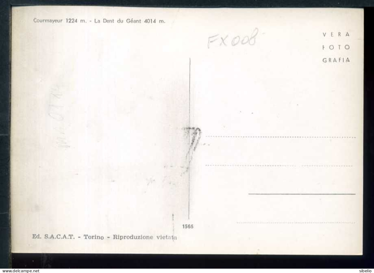 Courmayeur - Dente Del Gigante - Non Viaggiata  - Rif. Fx008 - Other & Unclassified