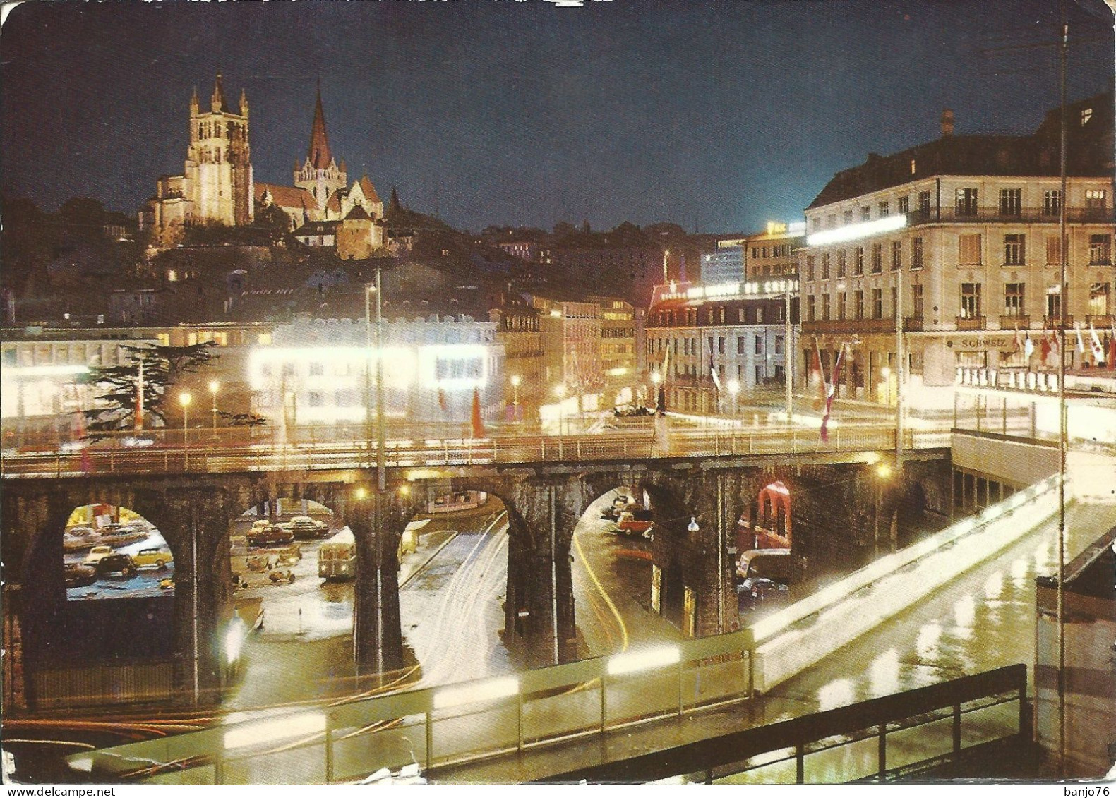 SUISSE - VAUD - Lausanne - Le Grand-Pont Et La Cathédrale De Nuit - Lausanne