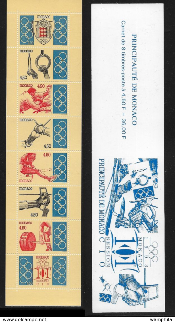 Monaco 1993. Carnet N°11, J.O .Anneaux, Judo, Escrime, Haies, Tir à L'arc, Haltérophilie. - Booklets