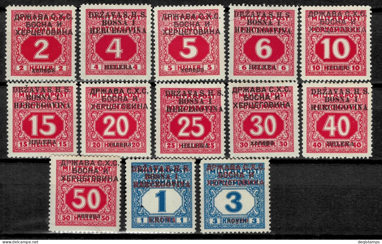 SHS - Bosnia 1919 MH Unused Collection - Unused Stamps