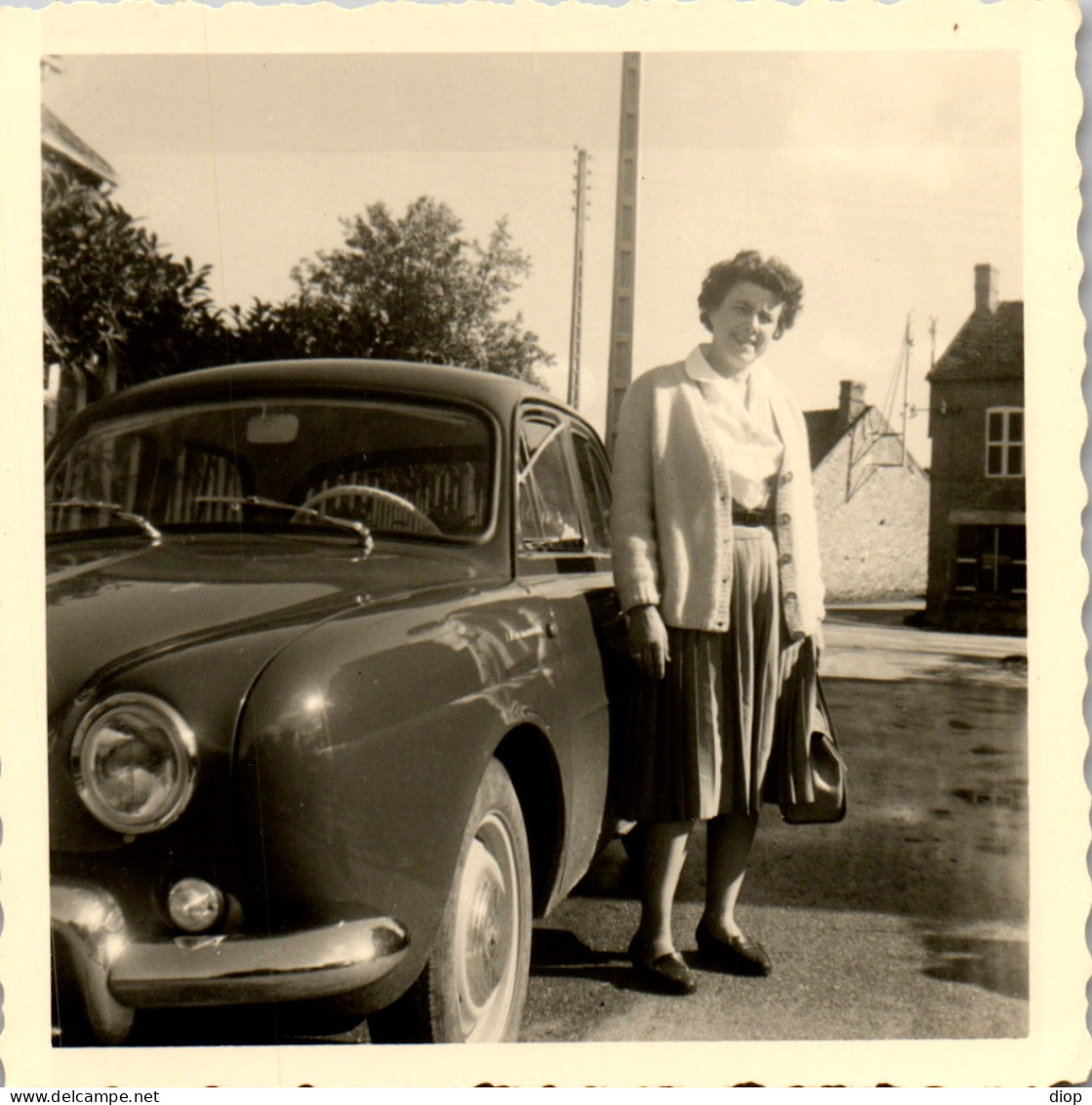 Photographie Photo Vintage Snapshot Amateur Automobile Voiture Femme - Automobile
