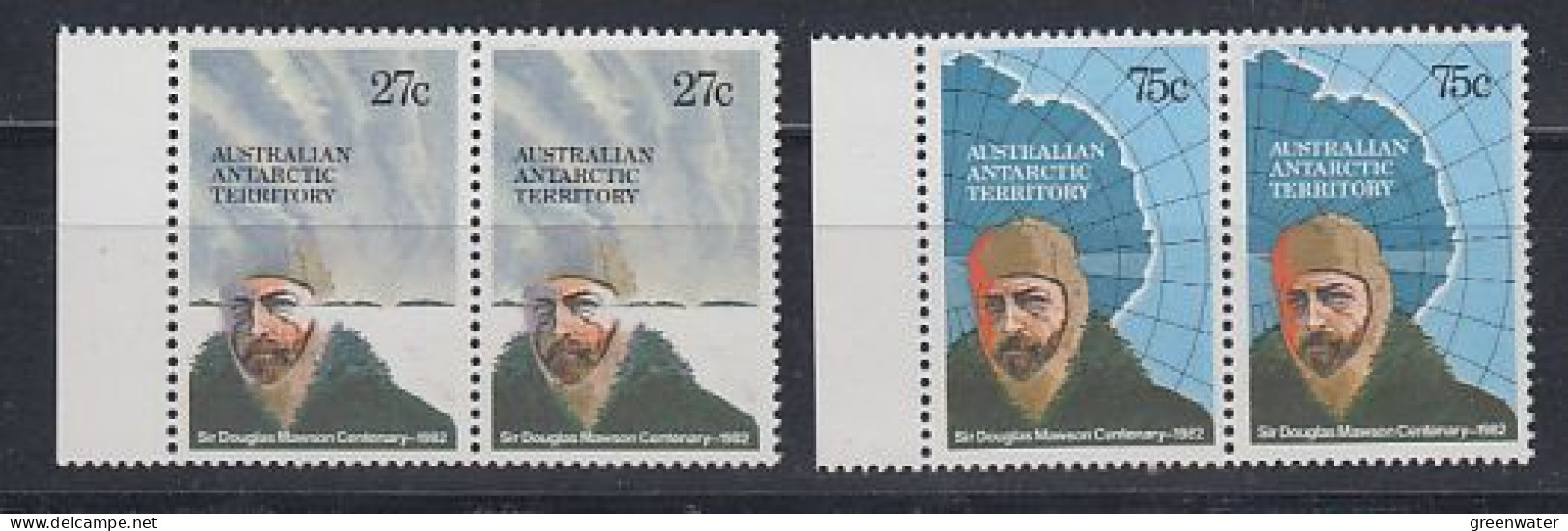 AAT 1982 Sir Douglas Mawson 2v (pair) ** Mnh (59911) - Unused Stamps