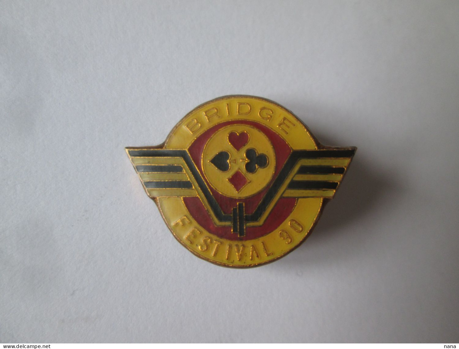 Roumanie Insigne Bridge Festival 1990/Romania Bridge Festival 1990 Badge,size:25 X 18 Mm - Altri & Non Classificati