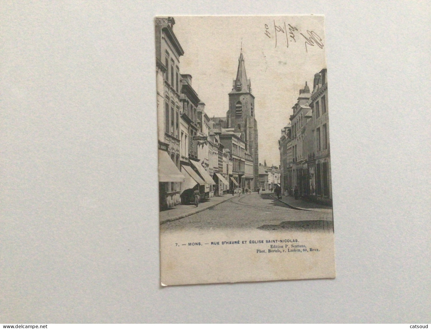 Carte Postale Ancienne (1904) Mons Rue D’Havré Et Église Saint-Nicolas - Mons