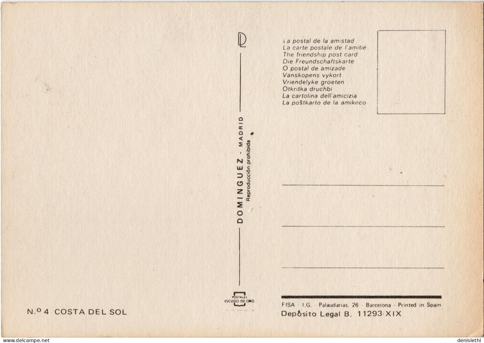 COSTA DEL SOL N° 4 (la Postal De La Amistad) - Other & Unclassified
