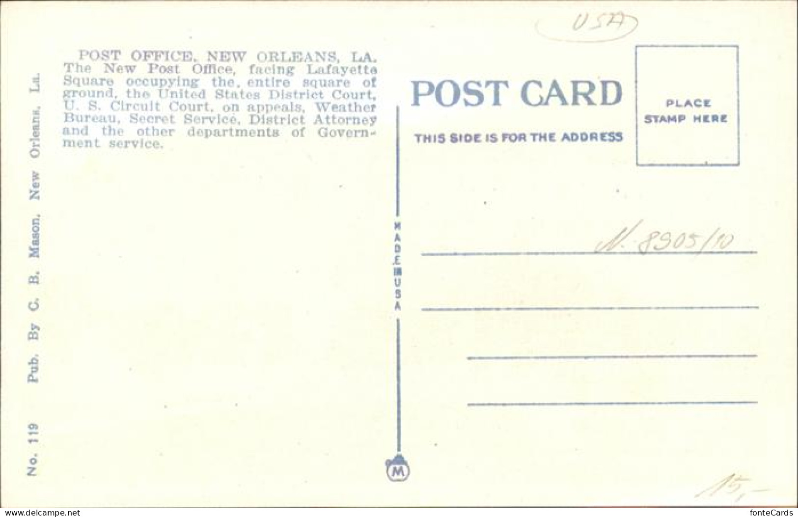 11032225 New_Orleans_Louisiana Post Office - Sonstige & Ohne Zuordnung