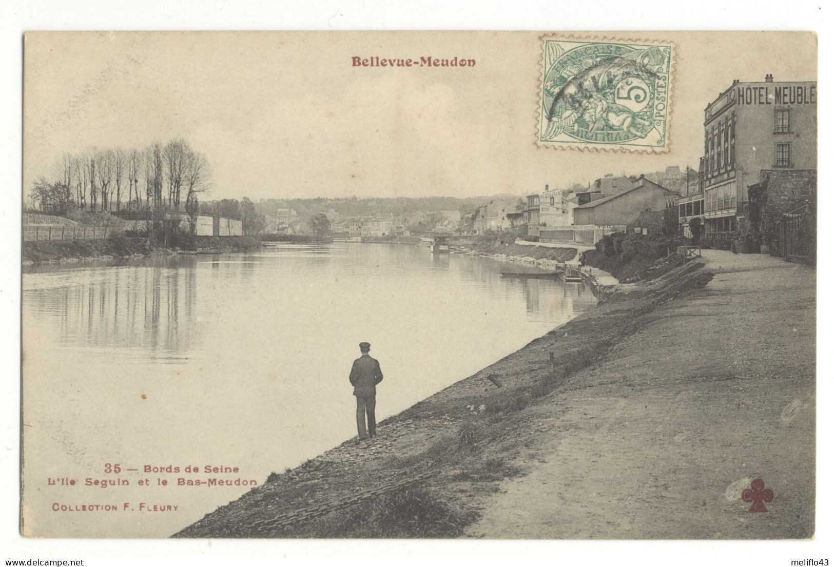 92/ CPA A - Bellevue Meudon - Bords De Seine - L'Ile Seguin Et Le Bas Meudon - Meudon