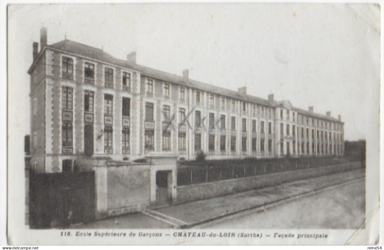 72 CHATEAU DU LOIR (Sarthe) Ecole Supérieur De Garçons -Façade Principale -circulé 1941Phototypie Perrin Menier N° 118 - Chateau Du Loir