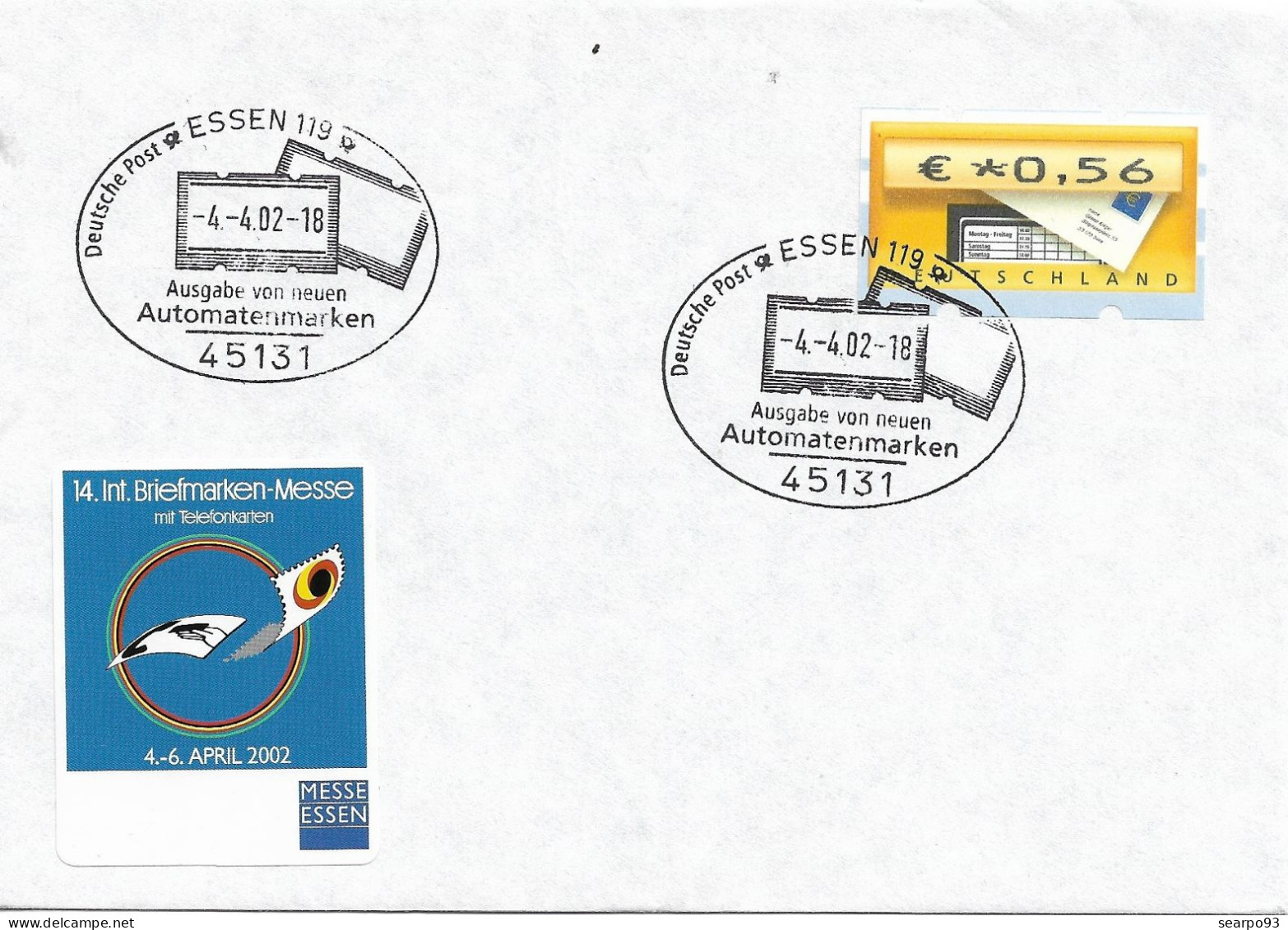 GERMANY. POSTMARK. ESSEN. 2002. ATM - Postcards - Used