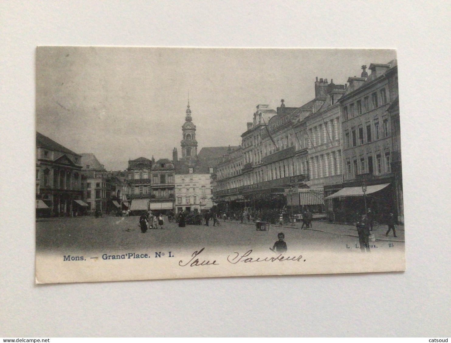 Carte Postale Ancienne (1905) Mons Grand’Place N°1 - Mons