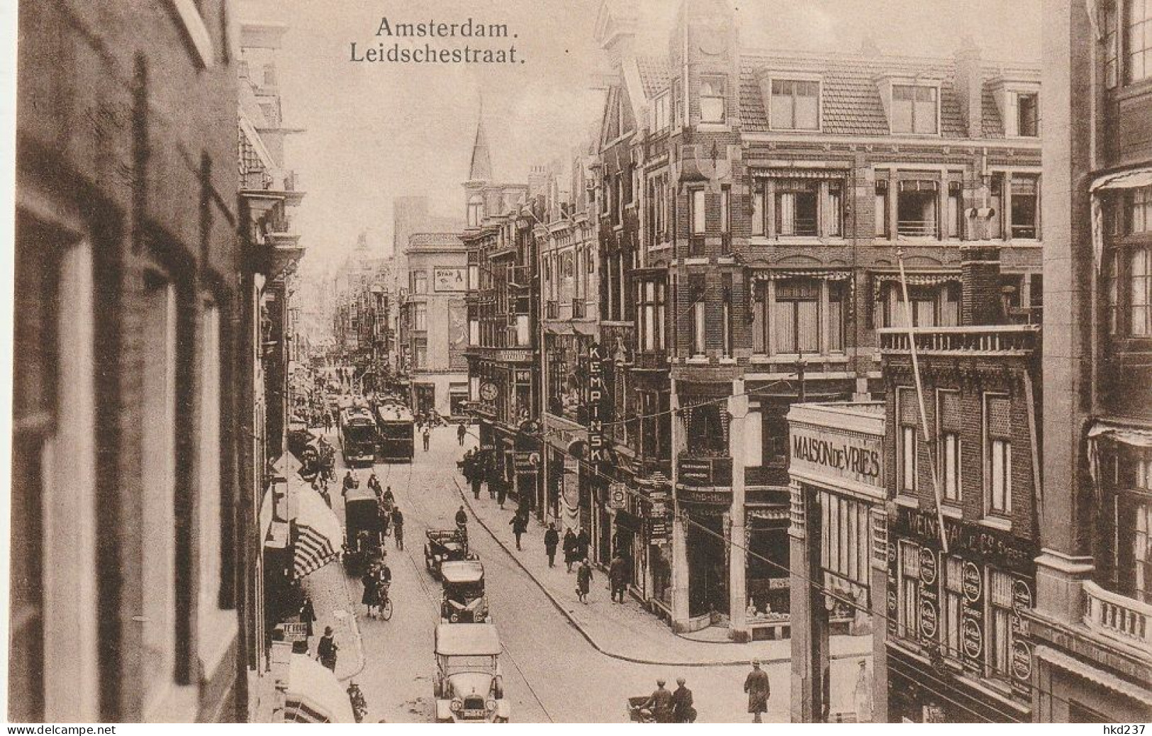 Amsterdam Leidschestraat Levendig Oude Auto's Trams Gevelreclame Maison De Boer En Rest.Kempinski     4584 - Amsterdam
