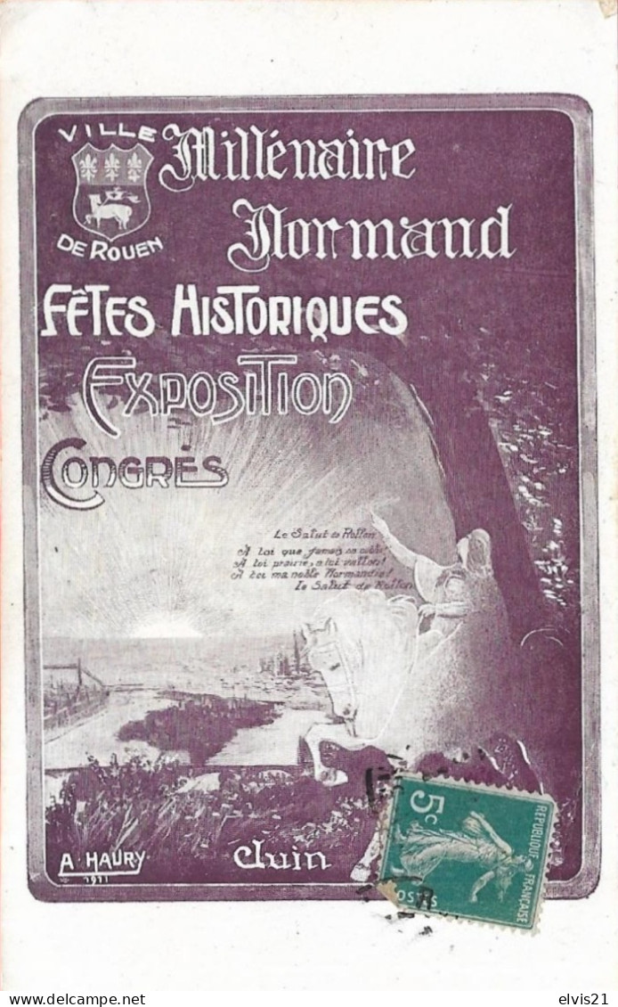 ROUEN Millénaire Normand. Fêtes Historiques. Exposition Congrès - Rouen