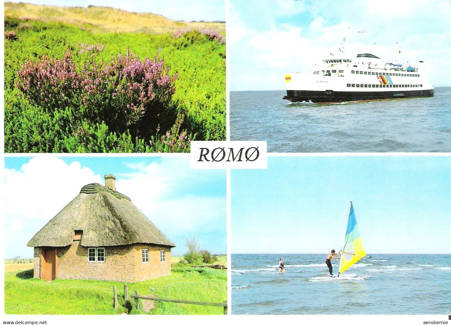 4-Bild-Postkarte RÖMÖ / Dänemark - Mit Fährschiff VIKINGLAND - Cargos