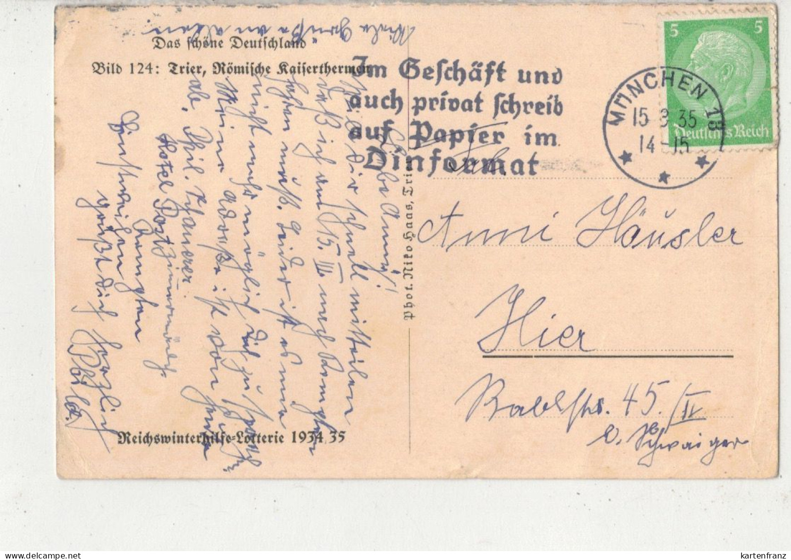 Bildpostkarte Ganzsache Postkarte WHW DR P254 Bild 124 - Trier Kaiserthermen - O Ohne Wst. !!! - Andere & Zonder Classificatie