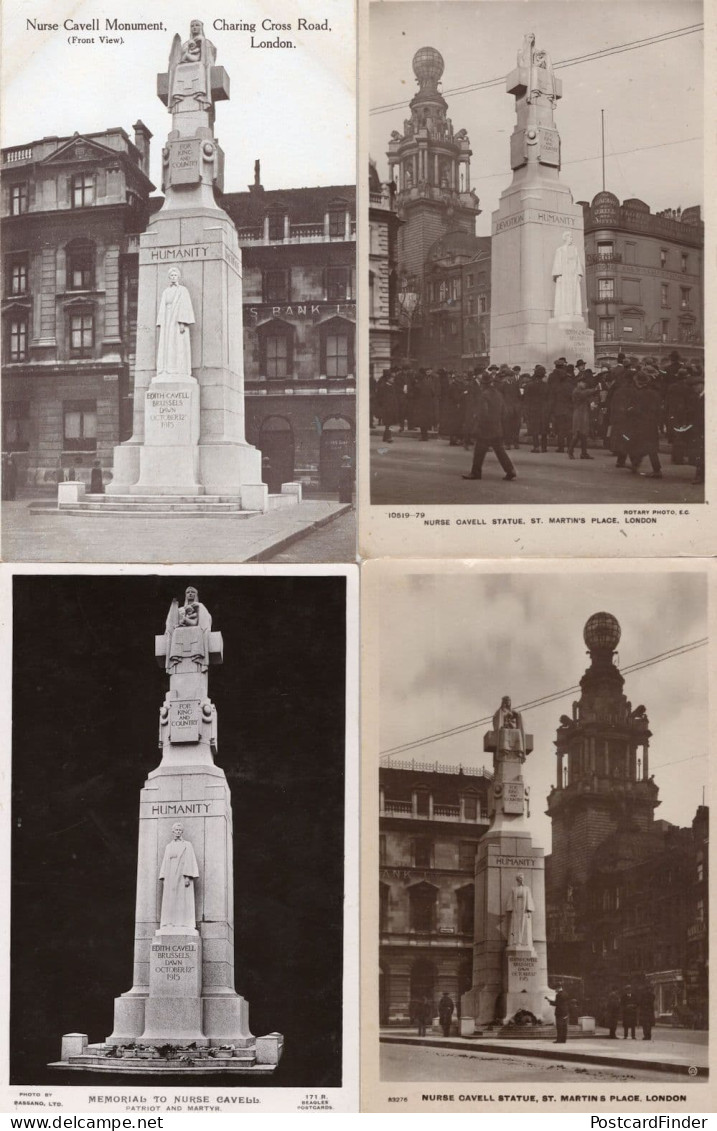 Nurse Edith Cavell Monument Charing Cross St Martins London 4x Postcard S - Croix-Rouge