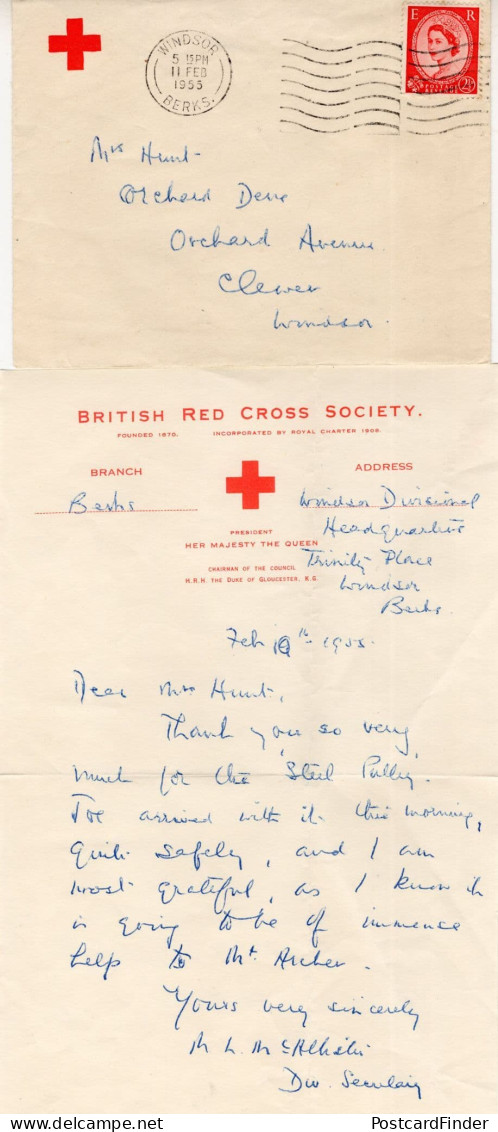 British Red Cross Nurse Society 1955 Old Berskhire Letter & Cover - Croix-Rouge