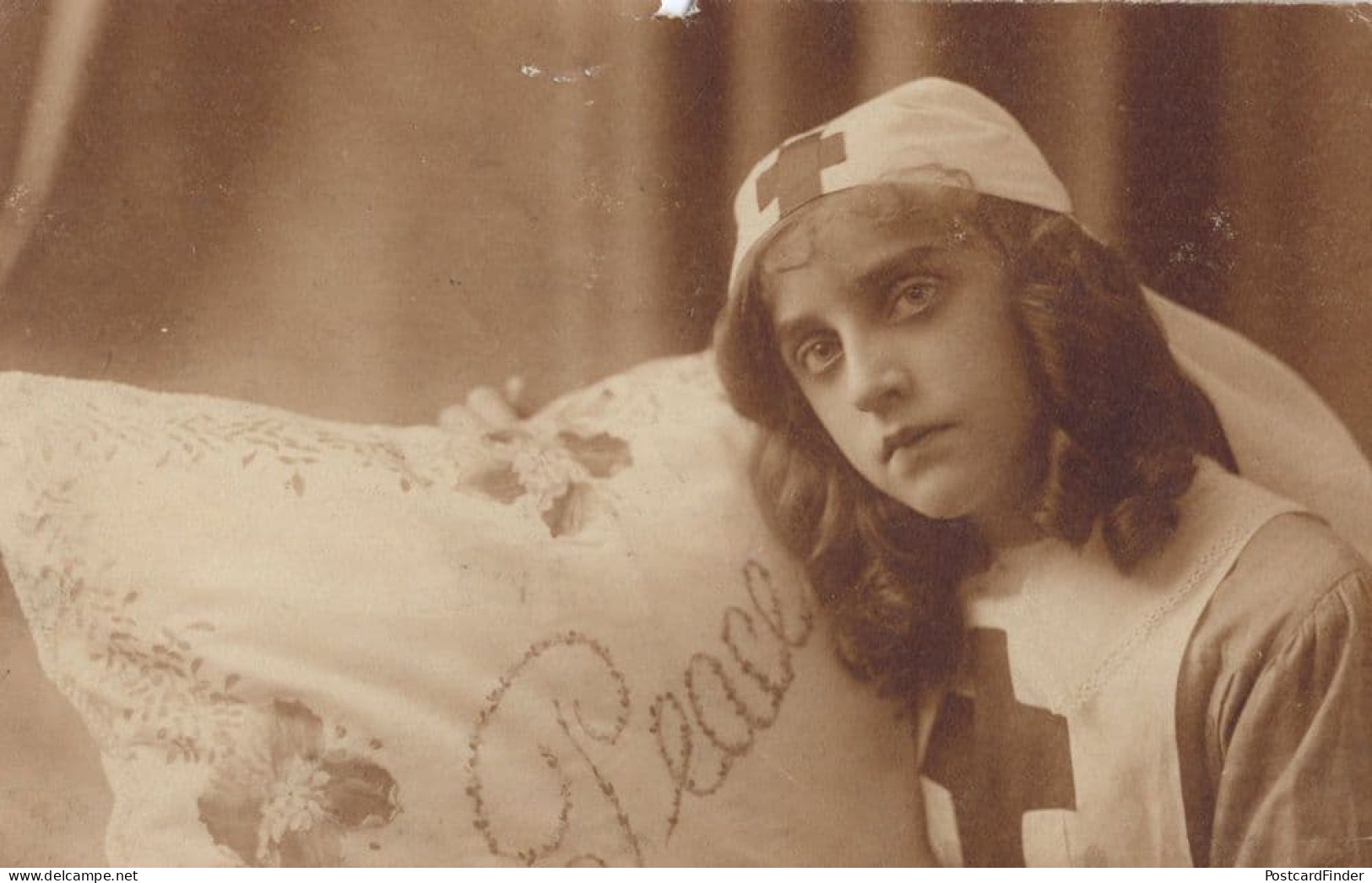 Peace WW1 Red Cross Nurse Queen Victoria Institute Reading Postcard - Rotes Kreuz