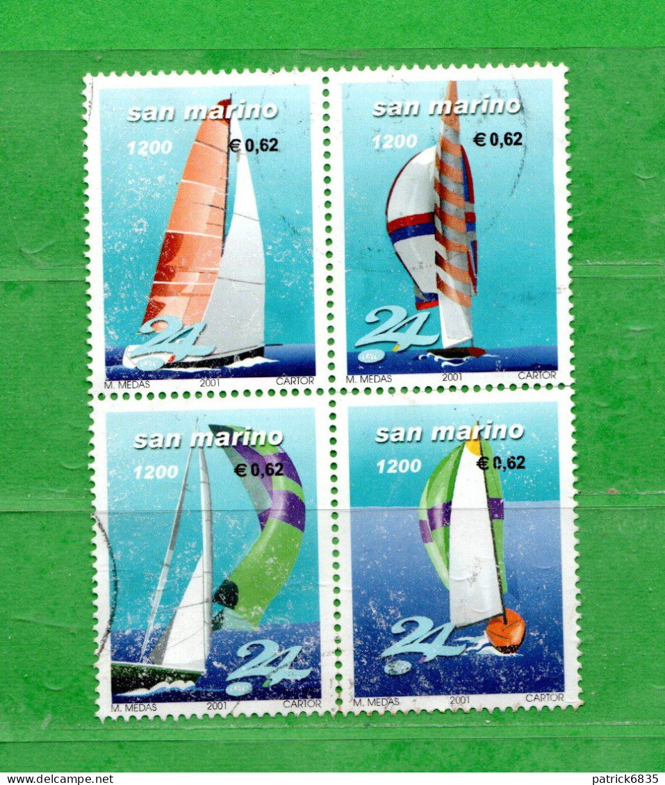 S.Marino ° 2001 - REGATA VELICA.  Unif. 1777 à 1780 - Used Stamps