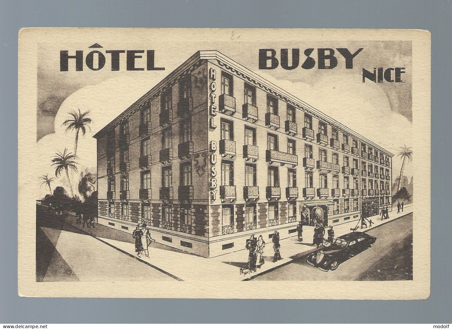 CPA - 06 - Carte Publicitaire - Nice - Hôtel Busby - Non Circulée - Cafés, Hotels, Restaurants