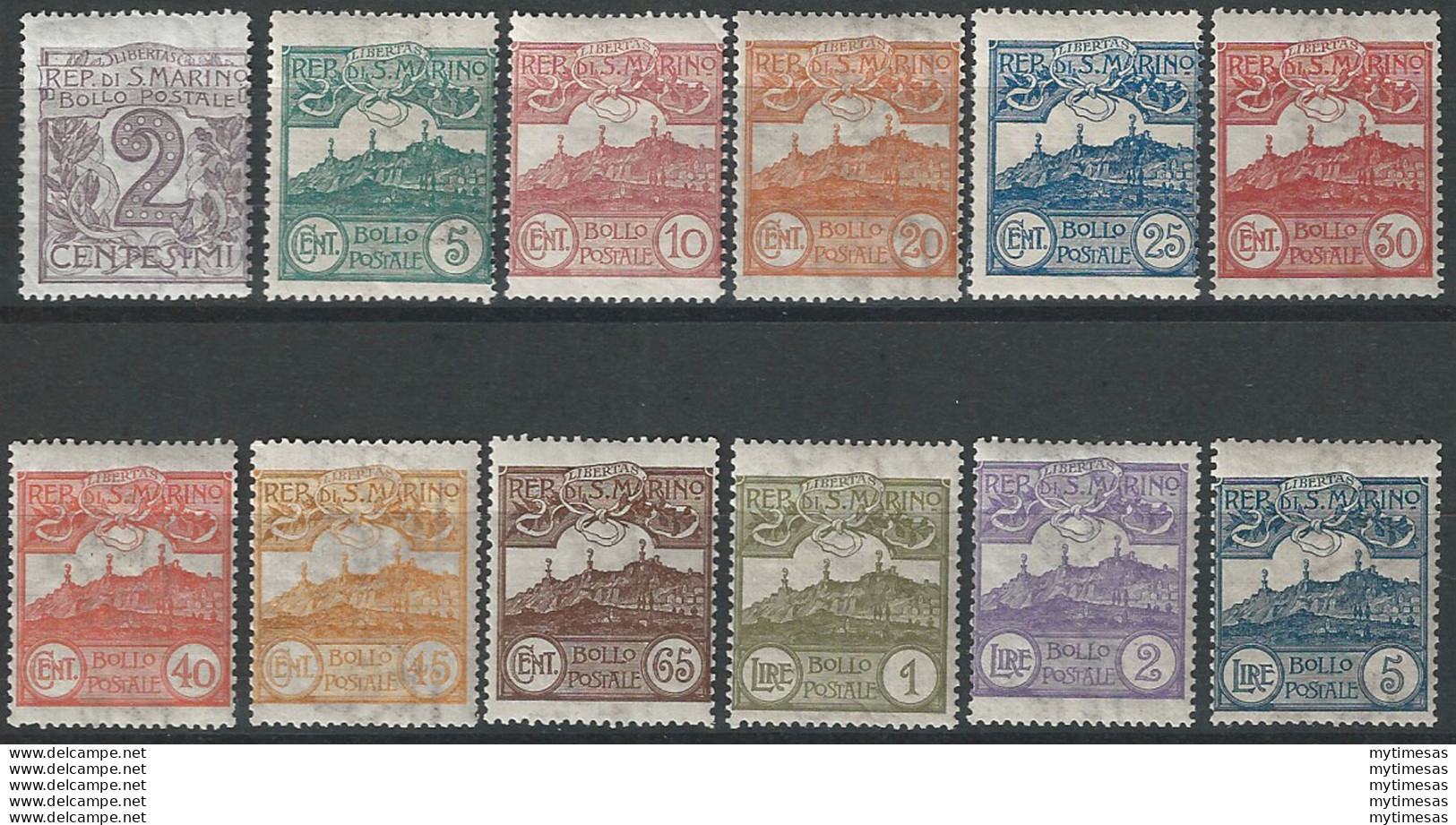 1903 San Marino Vedute 12v. MNH Sassone N. 34/45 - Other & Unclassified