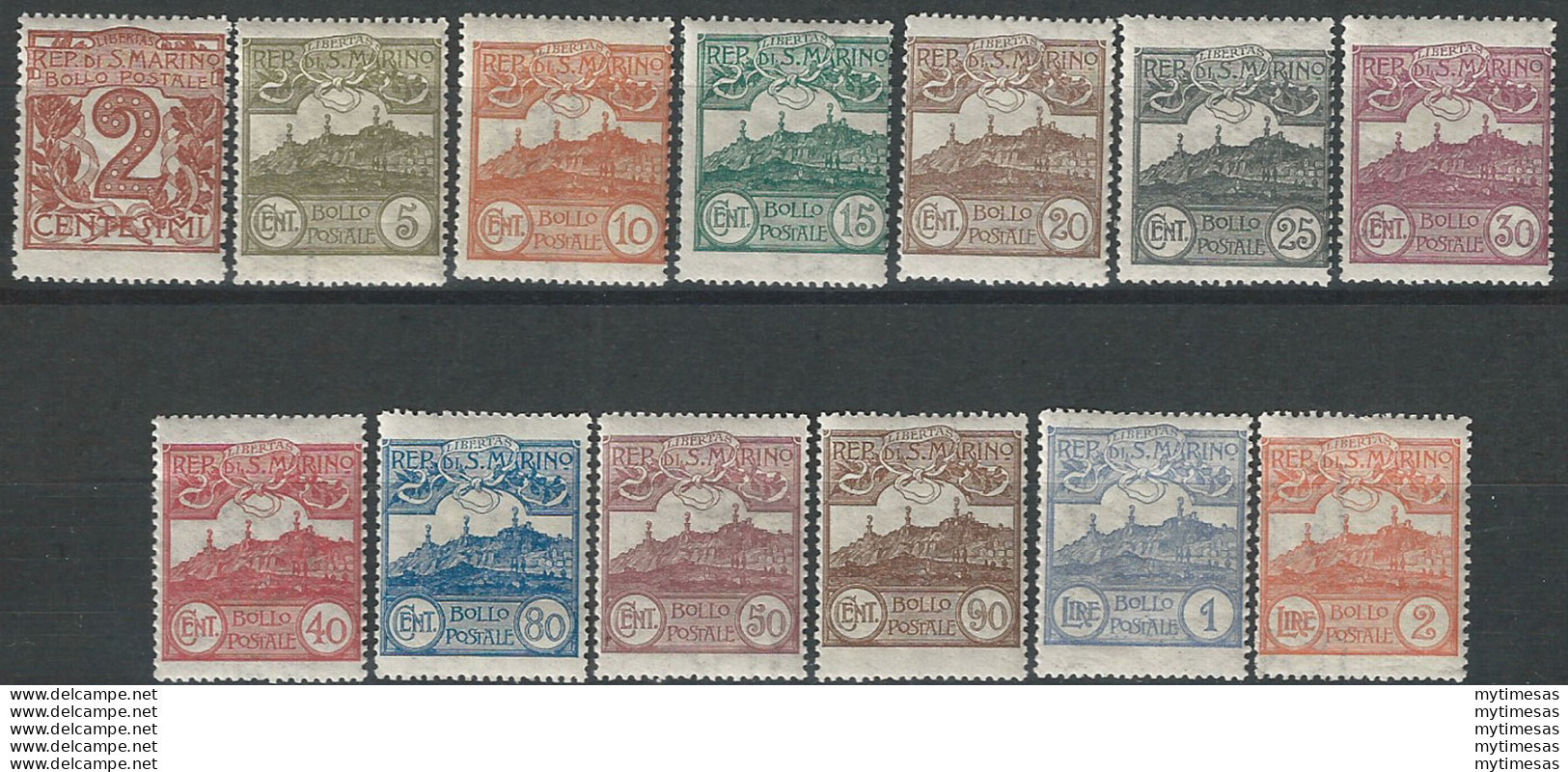 1921-23 San Marino 13v. MNH Sassone N. 69/81 - Other & Unclassified