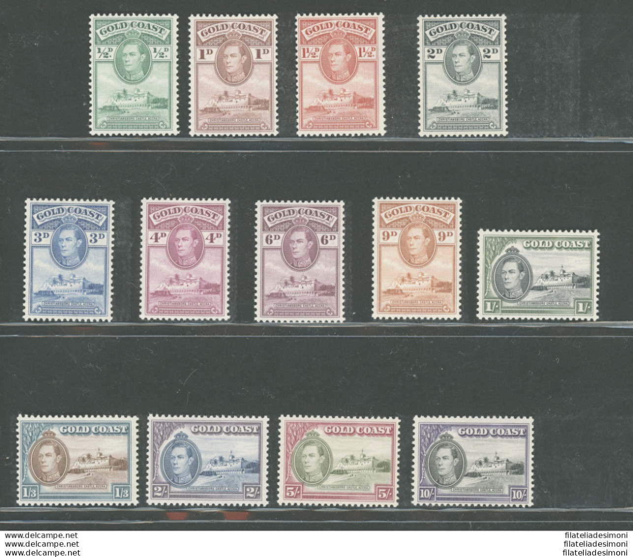 1938-43 Gold Coast, Stanley Gibbons N. 120-32, Giorgio VI, MH* - Other & Unclassified