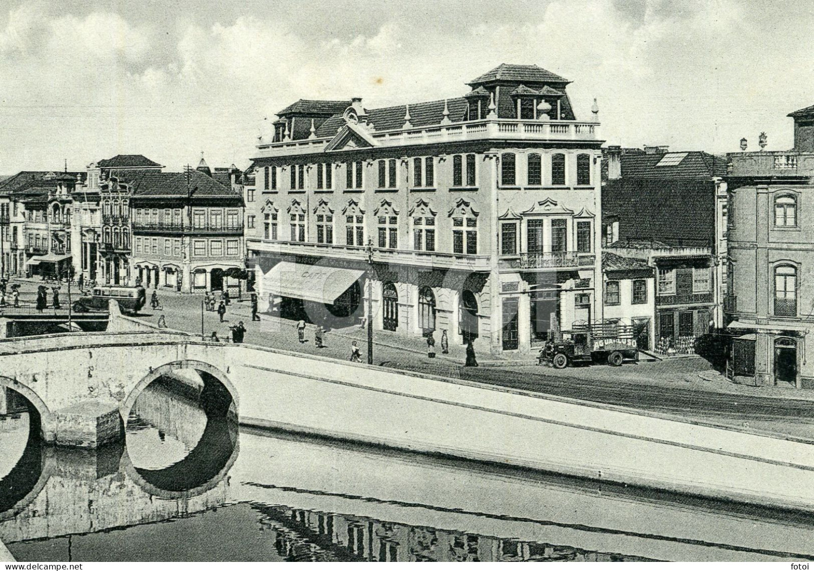 1940 OLD REAL PHOTO POSTCARD AVEIRO CAMIONETA AGUA DO LUSO PORTUGAL CARTE POSTALE - Aveiro