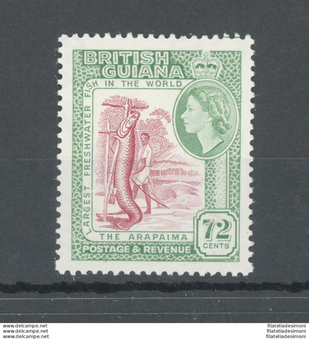 1954-63 British Guiana - Stanley Gibbons N. 342 - 72 Cent Carmine And Emerald - MNH** - Autres & Non Classés